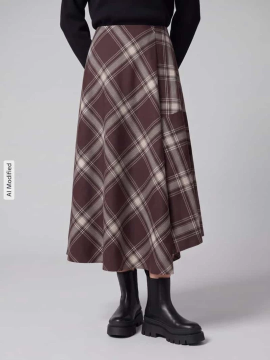 Zdjęcie produktu Długa spódnica z asymetrycznym dołem model 'D-ROCK' Weekend Max Mara Średniobrązowy