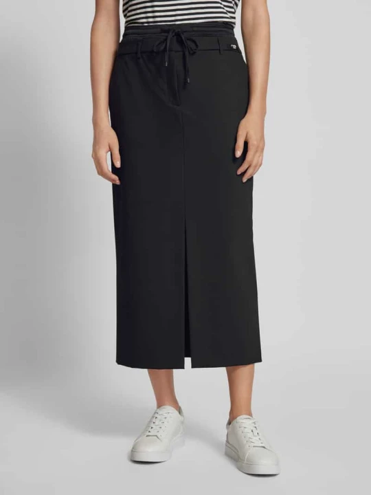 Zdjęcie produktu Spódnica midi w Efekt dwóch warstw z Dodatek wełny Model 'HEAVEN' CAMBIO Czarny