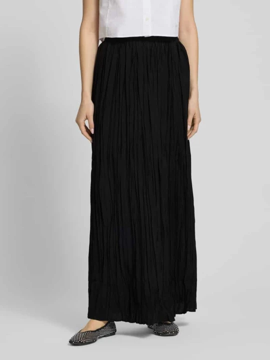 Zdjęcie produktu Długa spódnica z mieszanki wiskozy z fakturowanym wzorem model 'THEA' Topshop Czarny