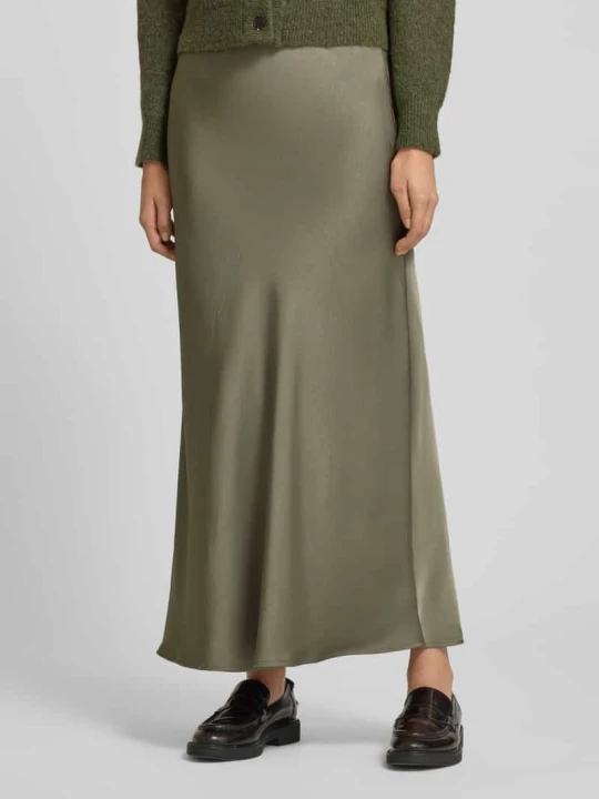 Zdjęcie produktu Długa spódnica z satyny z elastycznym pasem model ‘Vicky’ NEO NOIR Khaki