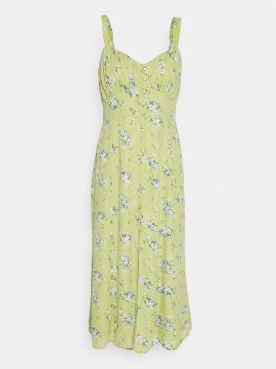 Zdjęcie produktu Długa sukienka Abercrombie & Fitch zielony