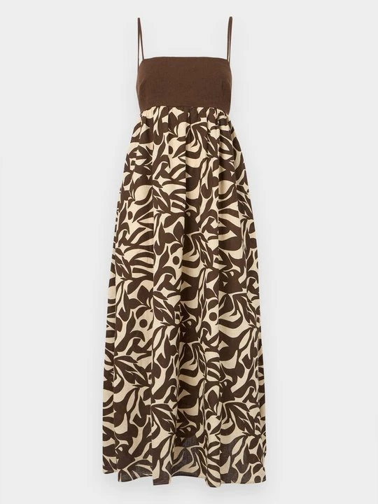 Zdjęcie produktu Długa sukienka Abercrombie & Fitch brązowy