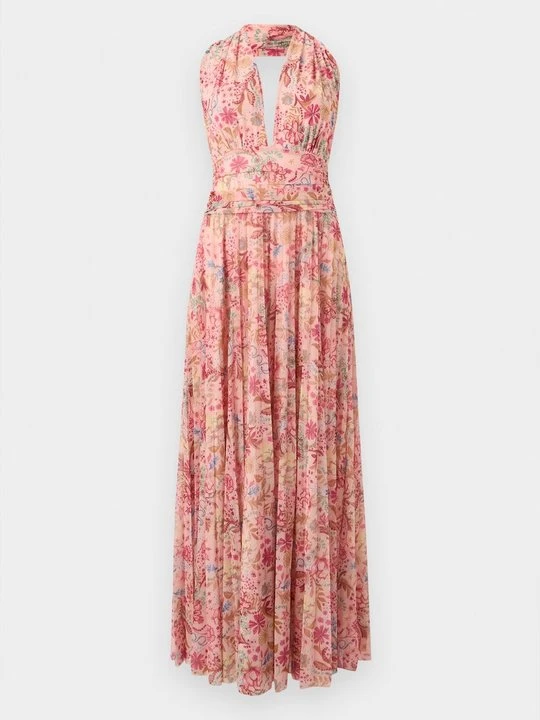 Zdjęcie produktu Długa sukienka Abercrombie & Fitch jasnoróżowy