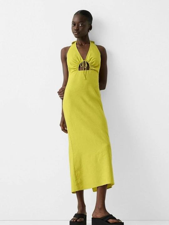 Zdjęcie produktu Długa sukienka Bershka zielony neon