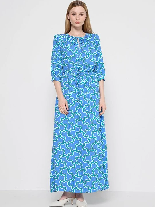 Zdjęcie produktu Długa sukienka Diane Von Furstenberg niebieski