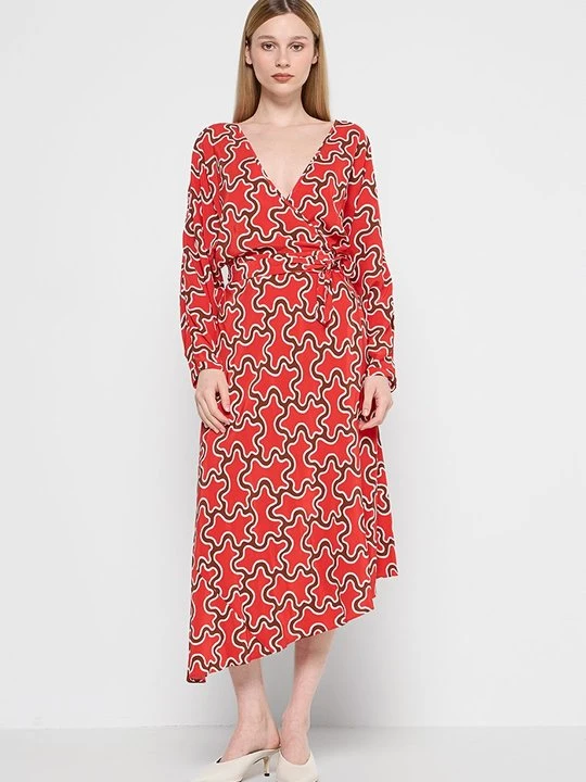 Zdjęcie produktu Długa sukienka Diane Von Furstenberg czerwony