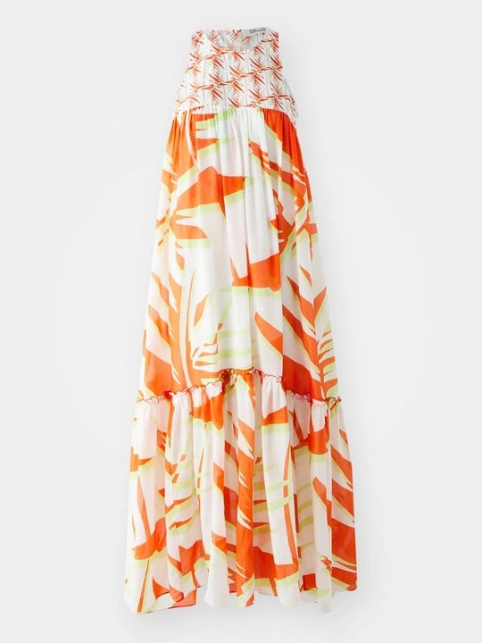 Zdjęcie produktu Długa sukienka Diane Von Furstenberg pomarańczowy