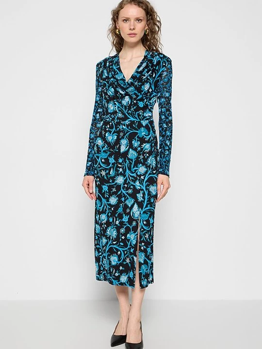Zdjęcie produktu Długa sukienka Diane Von Furstenberg niebieski
