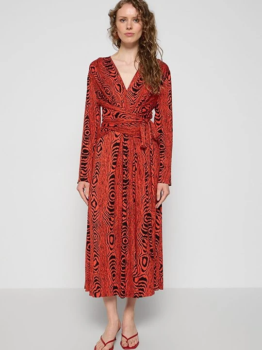 Zdjęcie produktu Długa sukienka Diane Von Furstenberg czerwony
