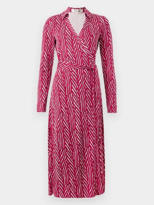 Zdjęcie produktu Długa sukienka Diane Von Furstenberg ciemnoczerwony