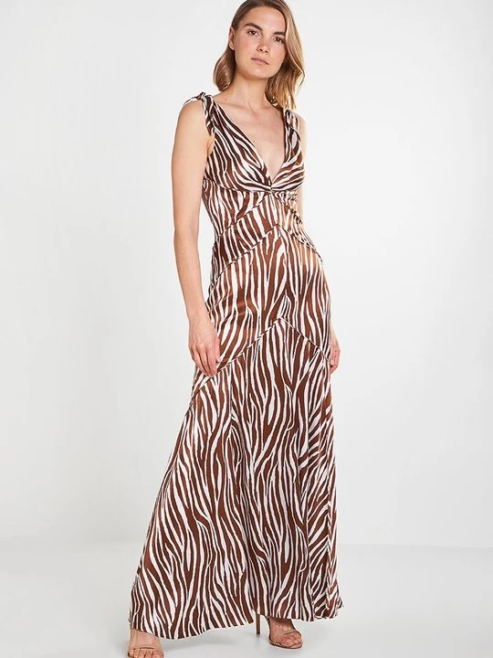 Zdjęcie produktu Długa sukienka Diane Von Furstenberg miedziany