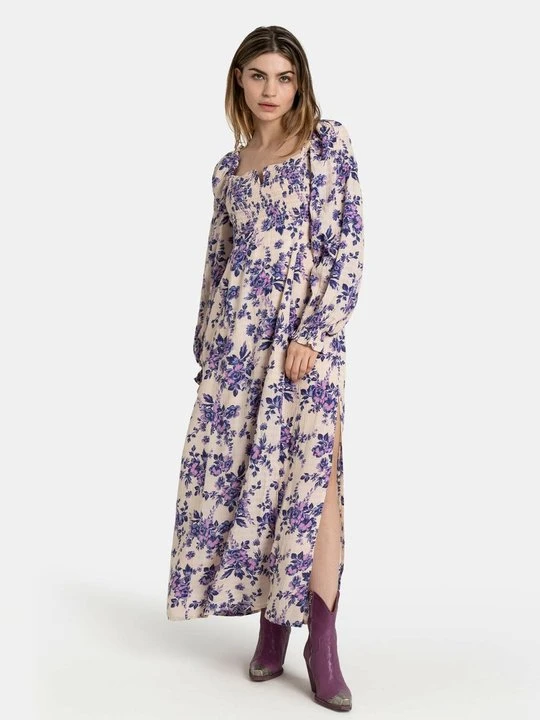 Zdjęcie produktu Długa sukienka Free People ciemnoliliowy