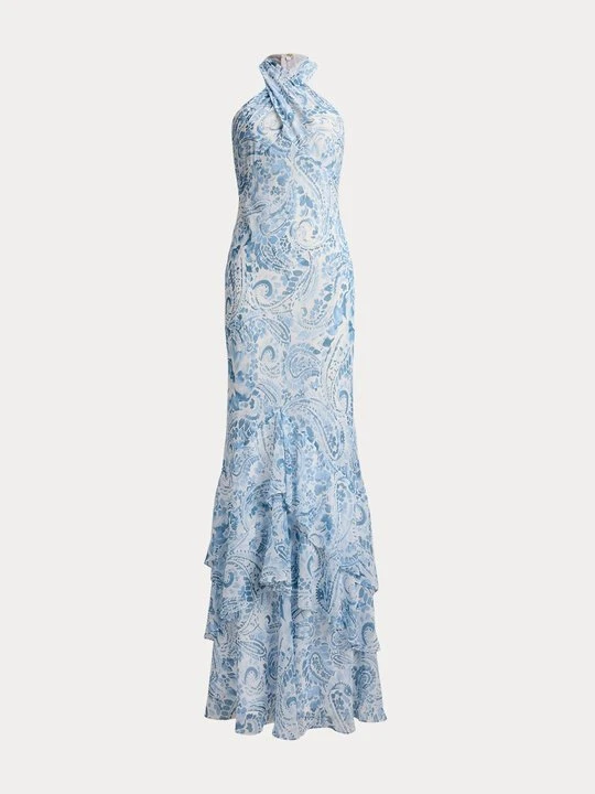 Zdjęcie produktu Długa sukienka Lauren Ralph Lauren jasnoniebieski