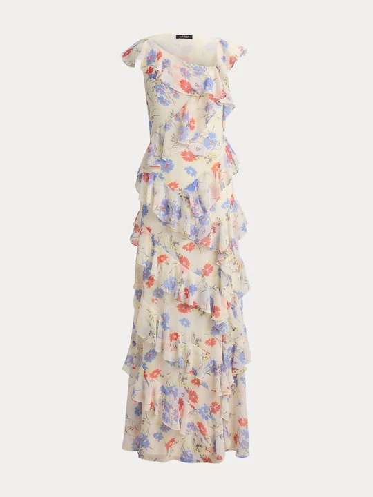 Zdjęcie produktu Długa sukienka Lauren Ralph Lauren mleczny