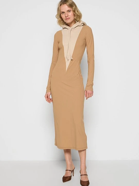 Zdjęcie produktu Długa sukienka MM6 Maison Margiela wielbłądzi
