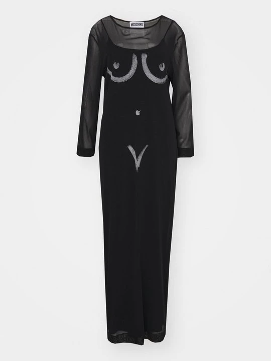 Zdjęcie produktu Długa sukienka MOSCHINO czarny