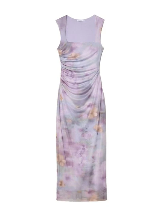 Zdjęcie produktu Długa sukienka Stradivarius liliowy