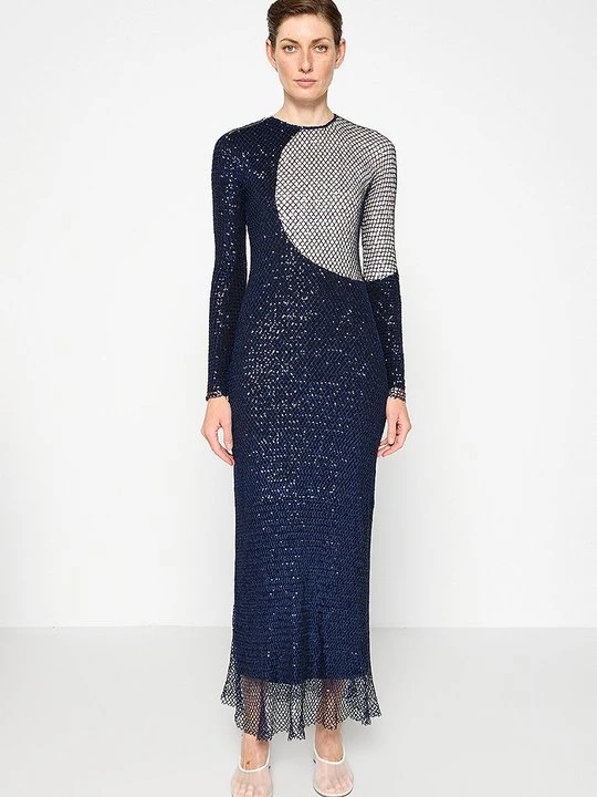 Zdjęcie produktu Długa sukienka Tory Burch granatowy