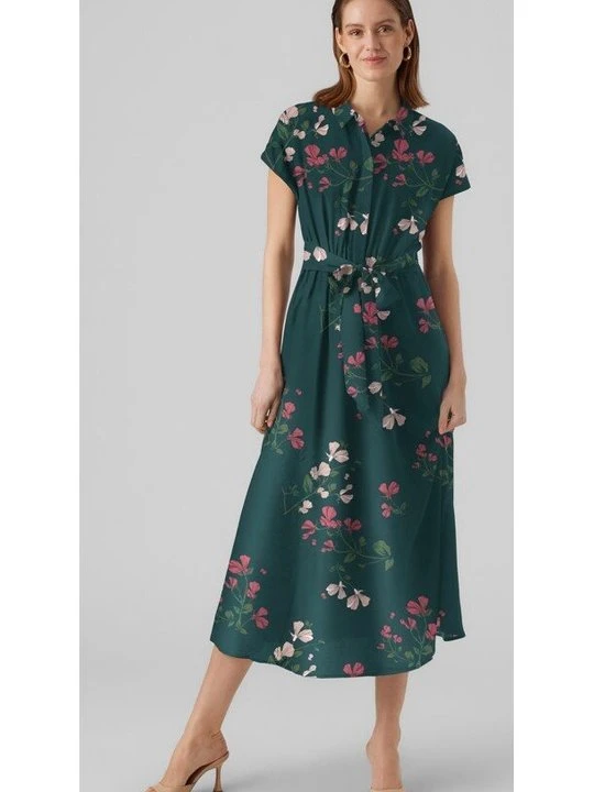 Zdjęcie produktu Sukienka koszulowa Vero Moda ciemnozielony