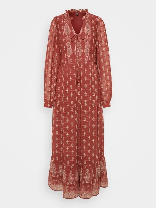 Zdjęcie produktu Długa sukienka Vero Moda ciemnobrązowy
