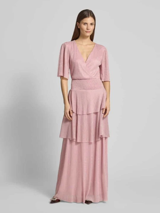 Zdjęcie produktu Sukienka maxi z falbanami model 'Francesca' - GMK for Bridgerton Guido Maria Kretschmer Różowy