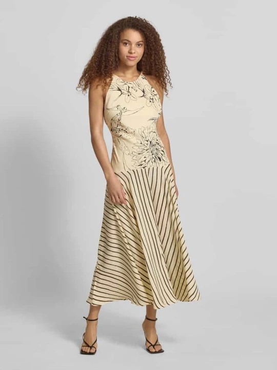 Zdjęcie produktu Długa sukienka we wzór na całej powierzchni model 'MILLE' Topshop Złamany biały melanż
