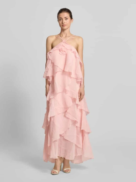 Zdjęcie produktu Długa sukienka z 3d detalami w stylu falban model 'DELILAH' Vero Moda Różowawy