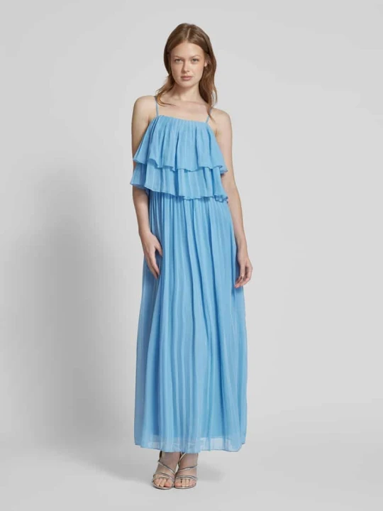 Zdjęcie produktu Długa sukienka z falbanami model ‘CHIFFON’ Vila Jasnoniebieski