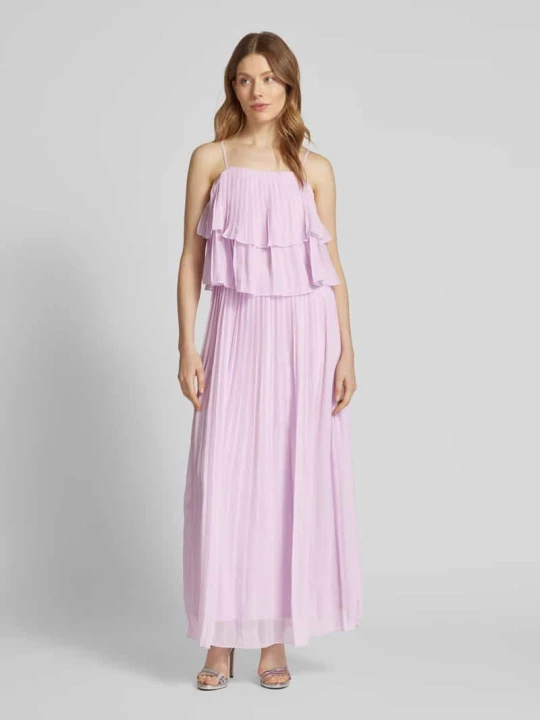 Zdjęcie produktu Długa sukienka z falbanami model ‘CHIFFON’ Vila Różowy
