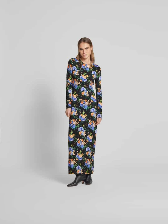 Zdjęcie produktu Długa sukienka z mieszanki wiskozy Paco Rabanne Czarny