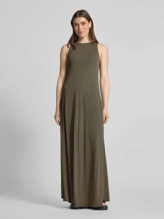 Zdjęcie produktu Sukienka midi z okrągłym dekoltem model ‘ACCENTO’ MM By Max Mara Oliwkowy