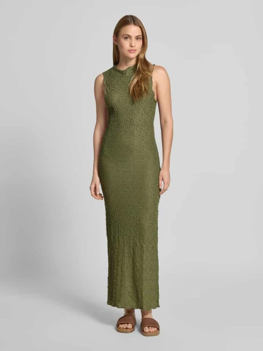 Zdjęcie produktu Długa sukienka z okrągłym dekoltem model 'FALL' Vila Khaki