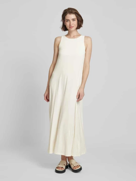 Zdjęcie produktu Długa sukienka z okrągłym dekoltem model ‘SUPREMO’ MM By Max Mara Écru