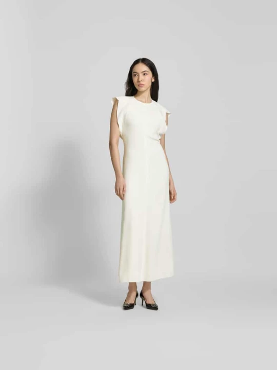 Zdjęcie produktu Długa sukienka z okrągłym dekoltem Victoria Beckham Écru