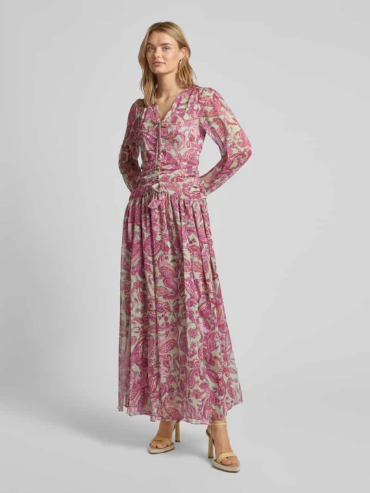 Zdjęcie produktu Długa sukienka ze wzorem paisley ADLYSH Mocnoróżowy