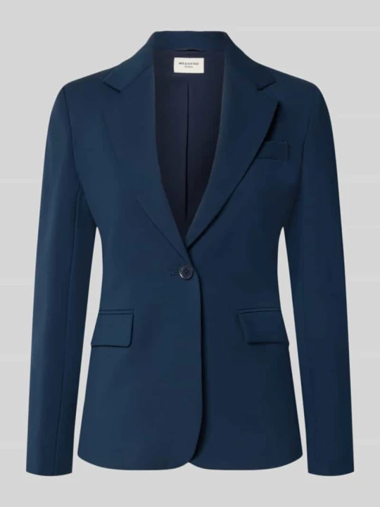 Zdjęcie produktu Długi blezer o kroju regular fit z czystej żywej wełny model 'WKDLAMINE' Weekend Max Mara Granatowy