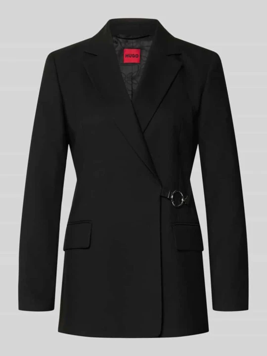 Zdjęcie produktu Długi longblazer o kroju regular fit z dodatkiem wiskozy model 'Alinde' Hugo Czarny