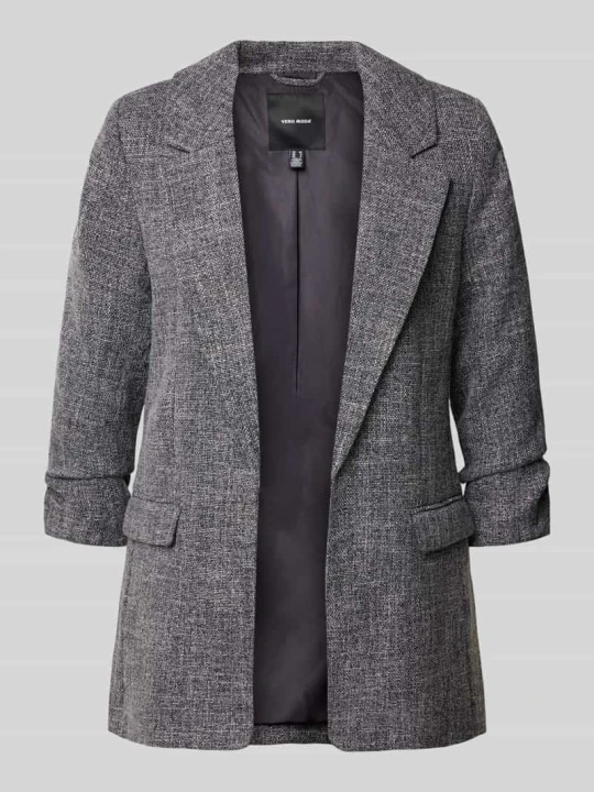 Zdjęcie produktu Długi longblazer o kroju regular fit z dodatkiem wiskozy model 'FRIDA' Vero Moda Grafitowy melanż