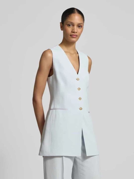 Zdjęcie produktu Długi longblazer w kroju slim fit bez rękawów Model 'JULINIAL' Boss Jasnoniebieski