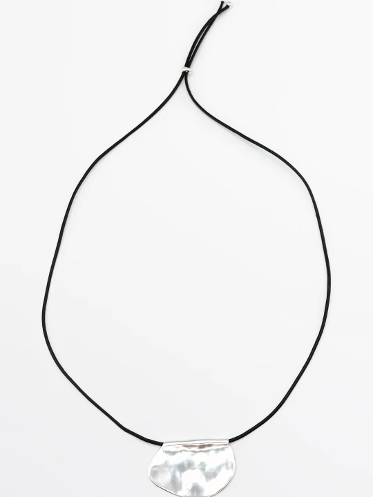 Zdjęcie produktu Długi Naszyjnik Z Zawieszką Dumpling - Srebrny - Massimo Dutti - Female