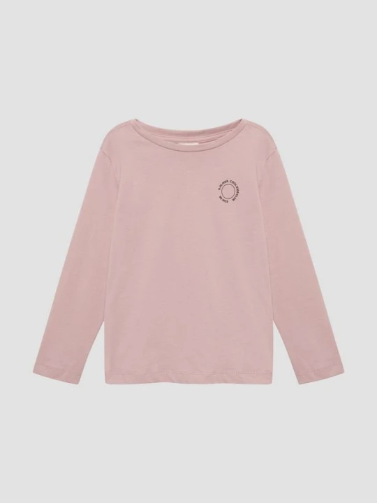 Zdjęcie produktu Długi rękaw z bawełny unisex z małym nadrukiem s.Oliver różowy