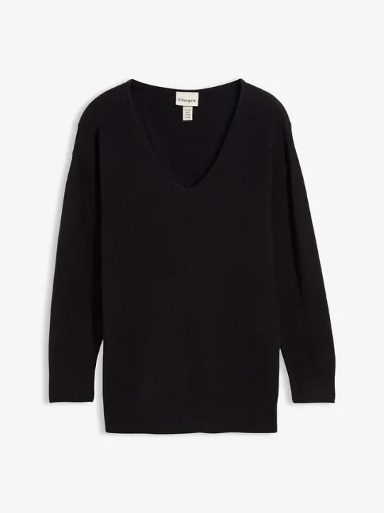 Zdjęcie produktu Długi sweter oversize z rozcięciami po bokach BonPrix czarny