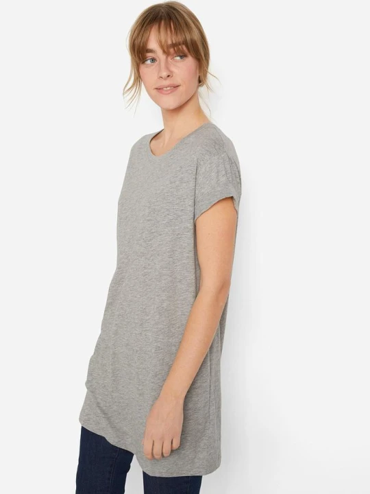 Zdjęcie produktu Długi T-shirt z czystej bawełny BonPrix szary