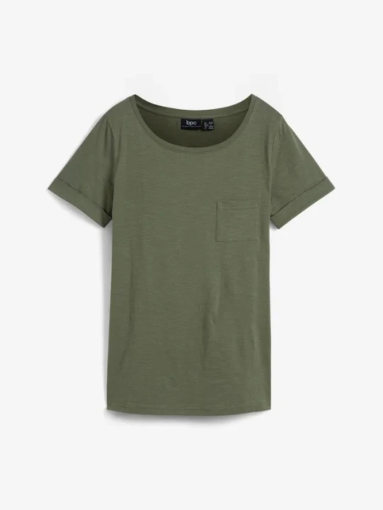 Zdjęcie produktu Długi T-shirt z czystej bawełny organicznej BonPrix zielony