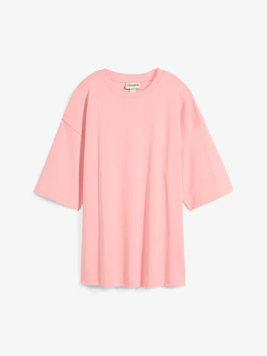 Zdjęcie produktu Długi T-shirt z dzianiny interlock BonPrix różowy
