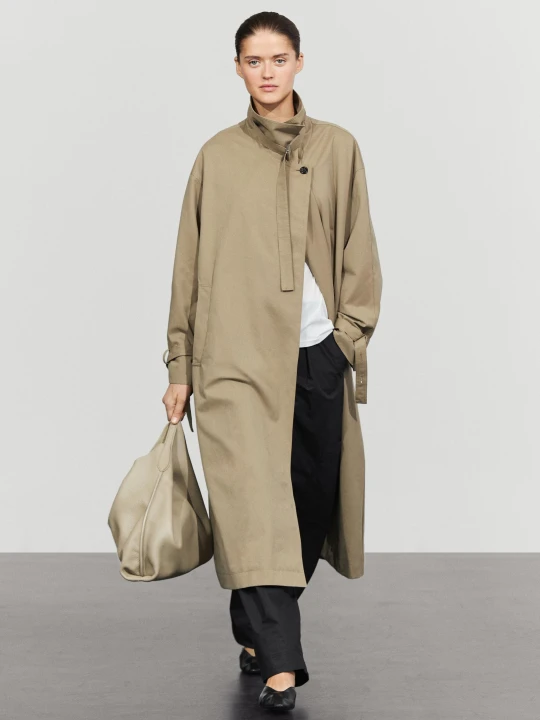 Zdjęcie produktu Długi Trencz Z Klamrą - Beżowy - Massimo Dutti - Female