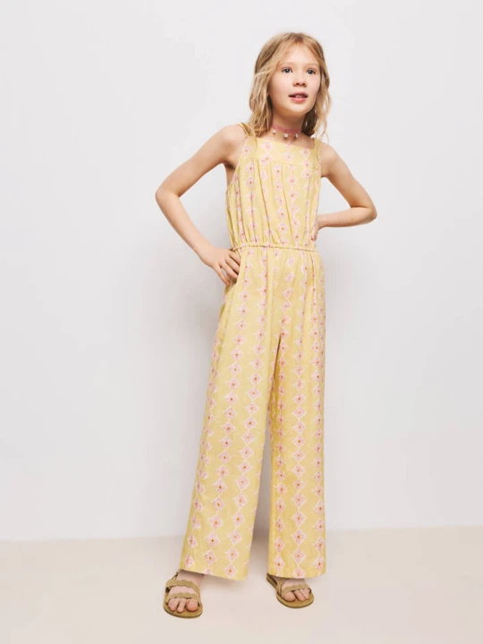 Zdjęcie produktu Długi wzorzysty kombinezon żółty - Dzieci - - MANGO KIDS