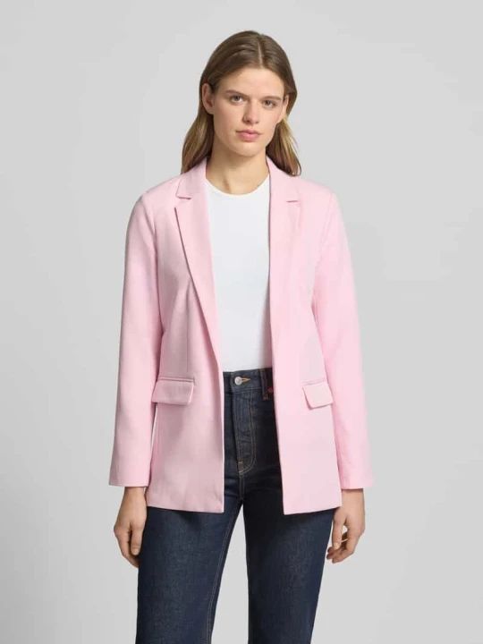 Zdjęcie produktu Długi żakiet o kroju loose fit z zaszewkami model „BOZZY” Pieces Brudnoróżowy melanż