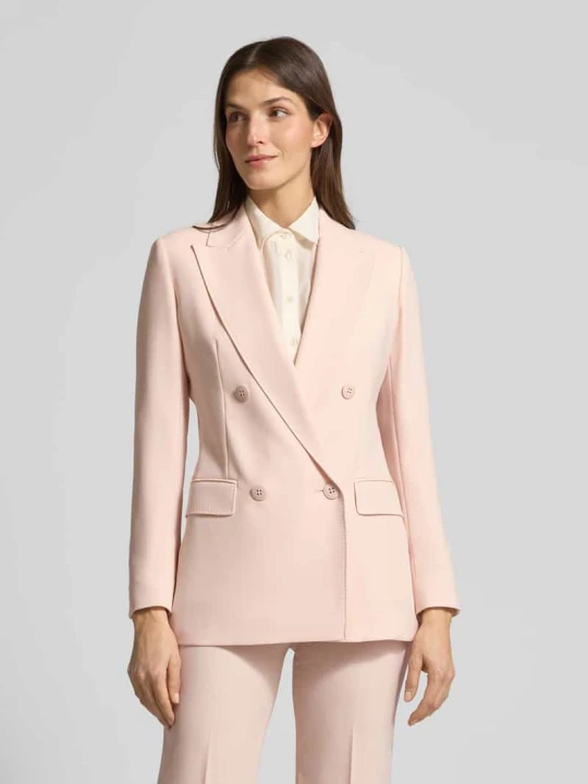 Zdjęcie produktu Długi żakiet o kroju regular fit z czystej żywej wełny Max Mara Jasnoróżowy