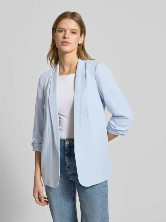 Zdjęcie produktu Długi żakiet o kroju regular fit z dodatkiem wiskozy Model 'BOSELLA' Pieces Jasnoniebieski